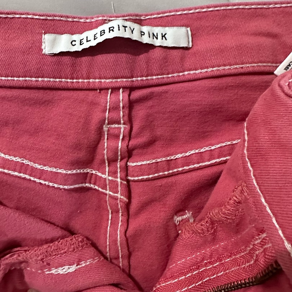 CELEBRITY PINK FRAYED HEM SHORTS- LIPSTICK - Picture 10 of 12